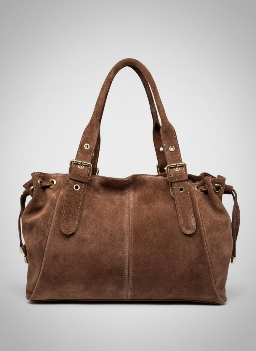 MADISON Brun clair - Sac en cuir suédé