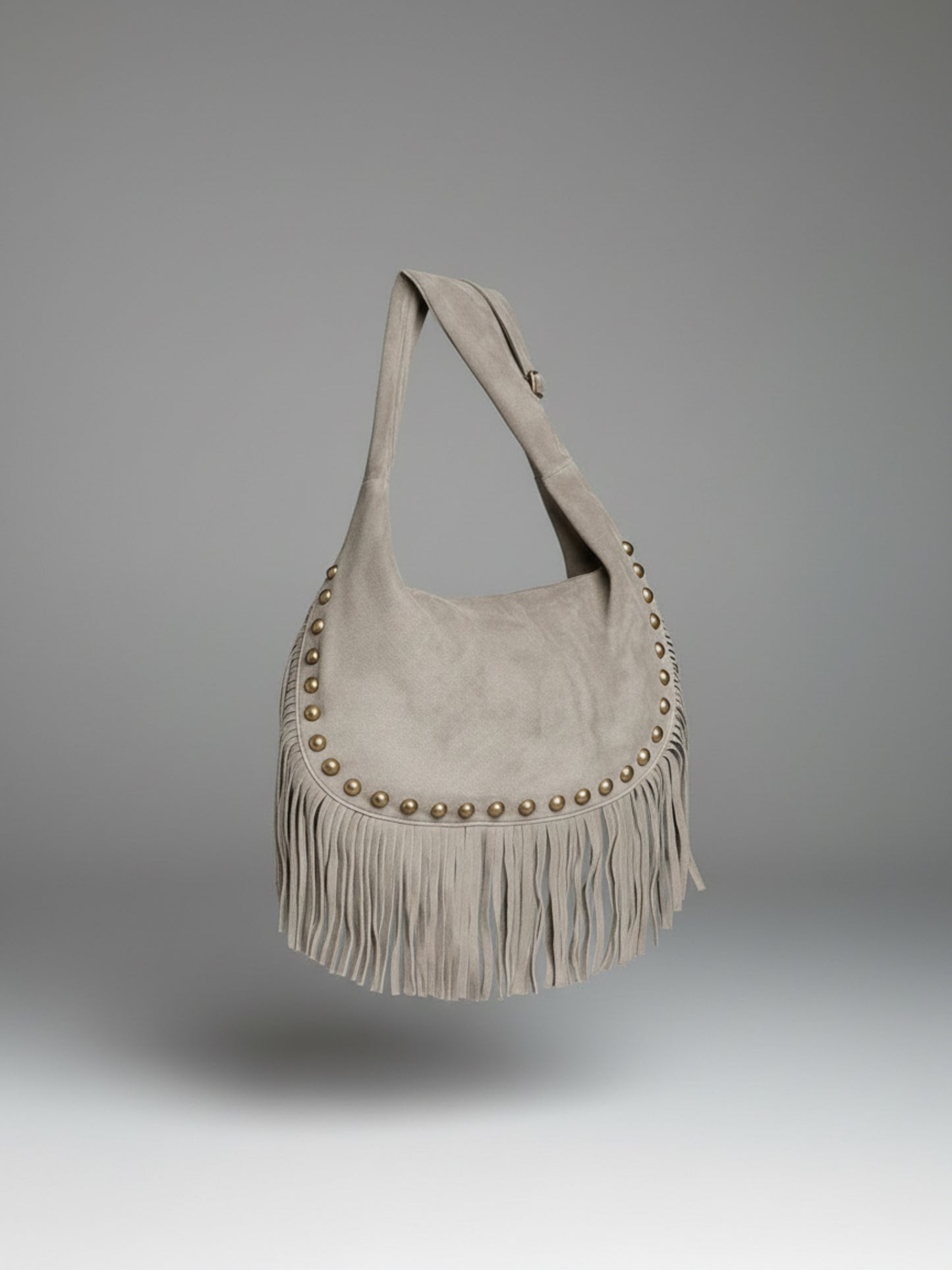 ARIZONA Taupe - Sac suédé à franges