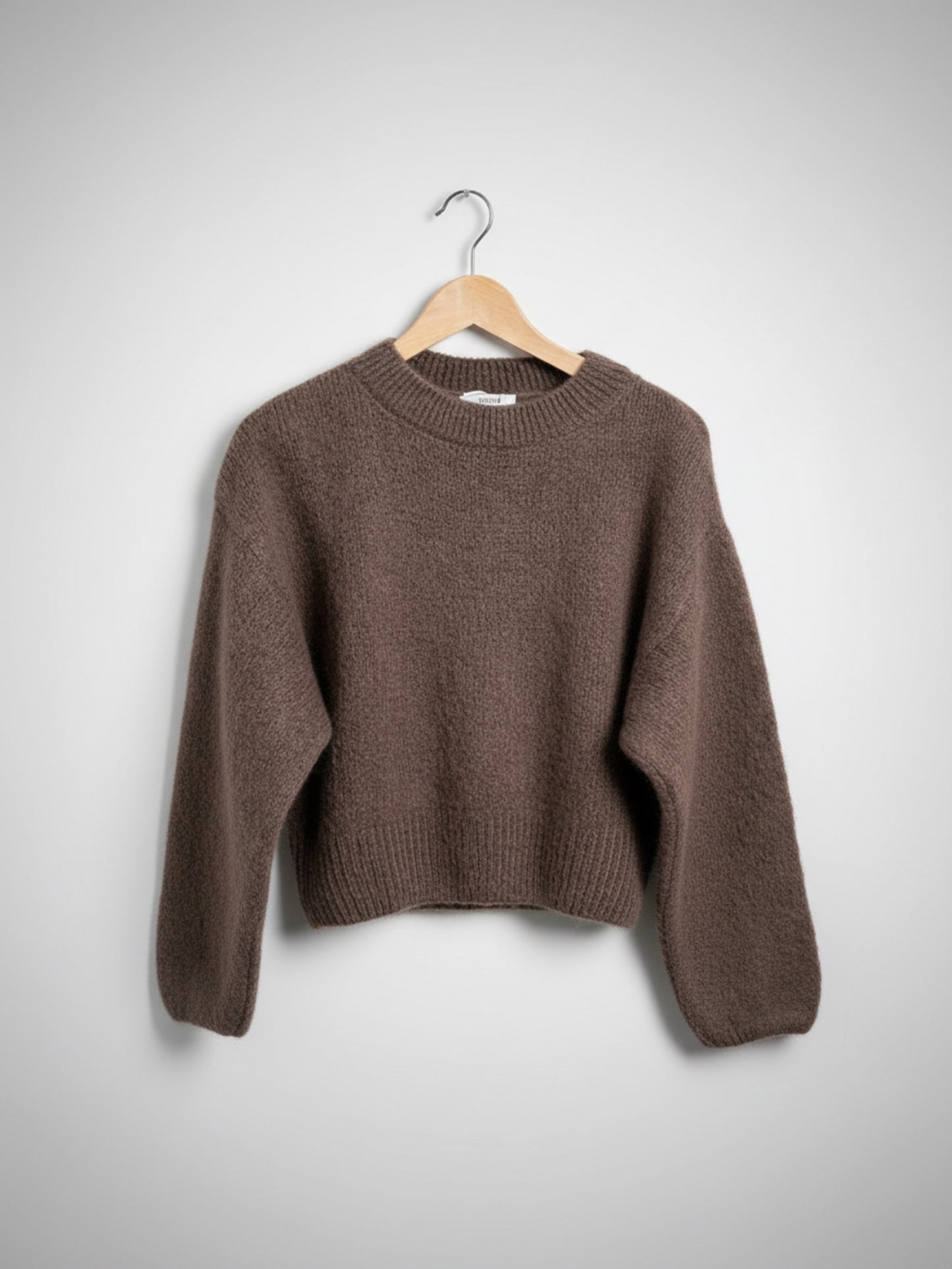 COPENHAGUE Chocolat - Pull col rond mohair