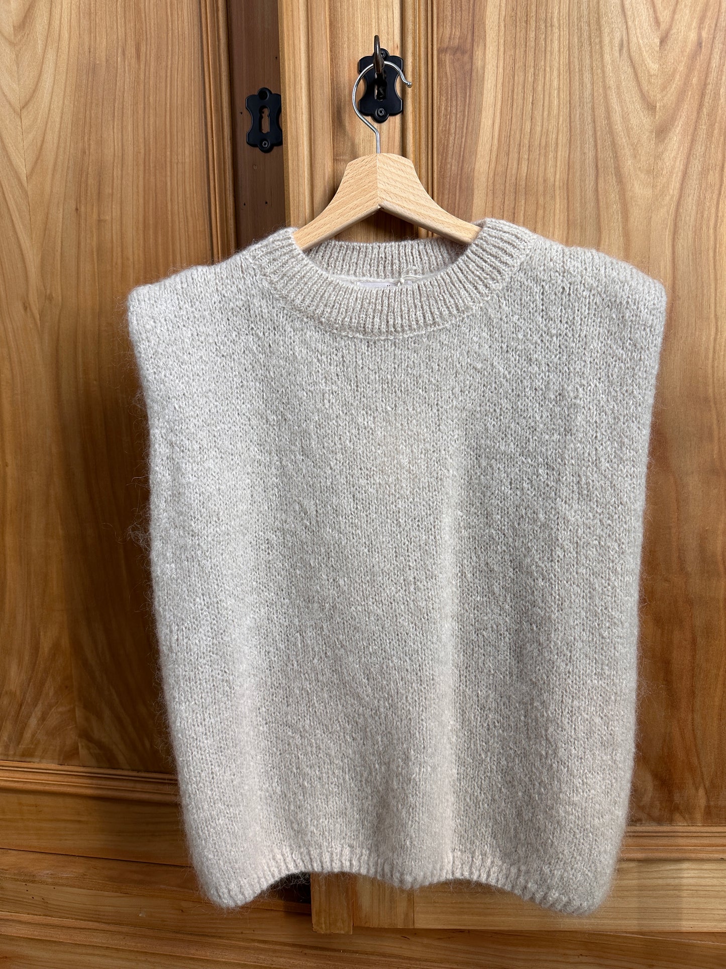 OSLO Ecru - Pull sans manches mohair