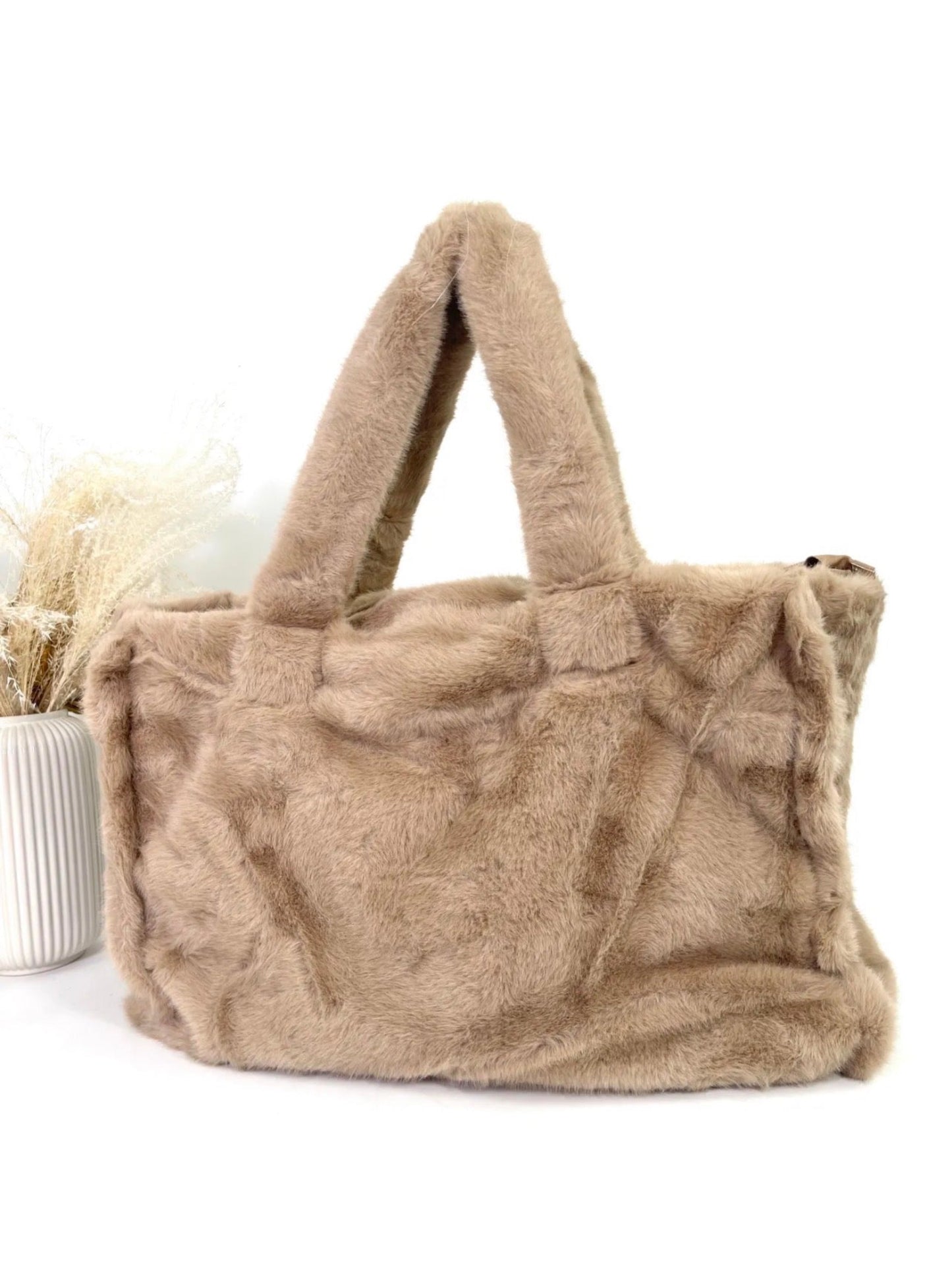 TEDDY BAG - Grand cabas en fausse fourrure