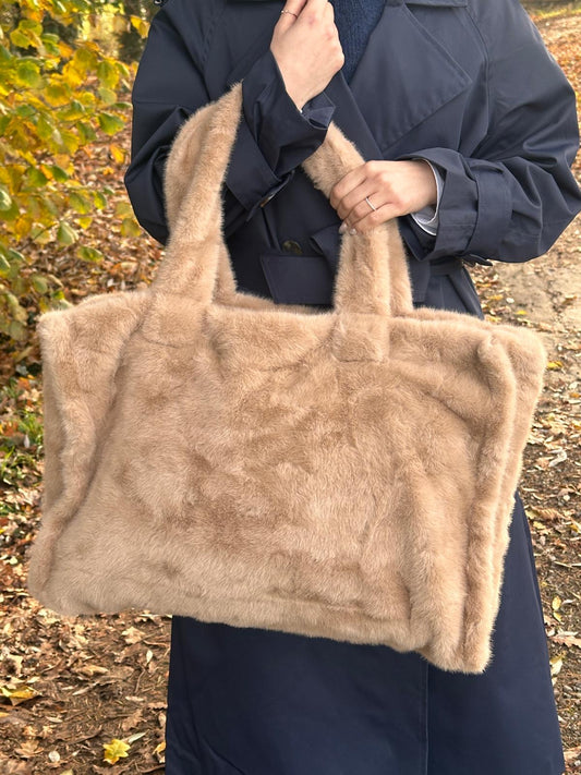 TEDDY BAG - Grand cabas en fausse fourrure