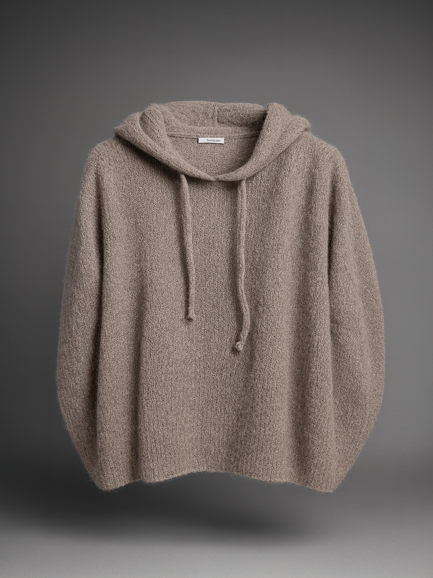 ASPEN Taupe - Pull poncho Mohair capuche -30%