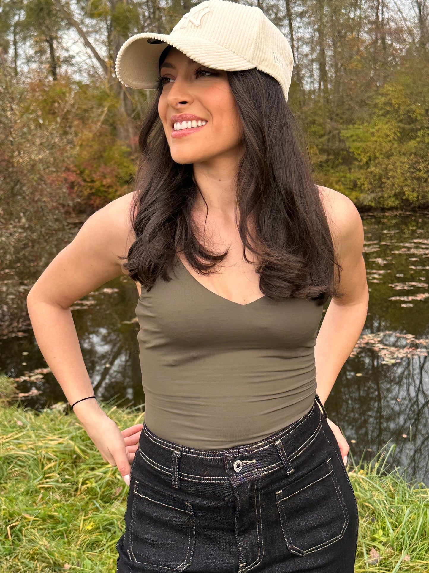 VIENNA Kaki  - Body fines bretelles