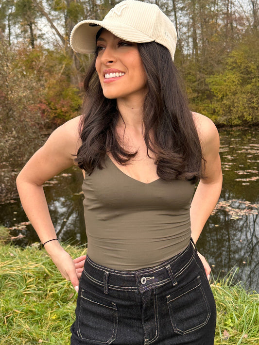 VIENNA Kaki  - Body fines bretelles