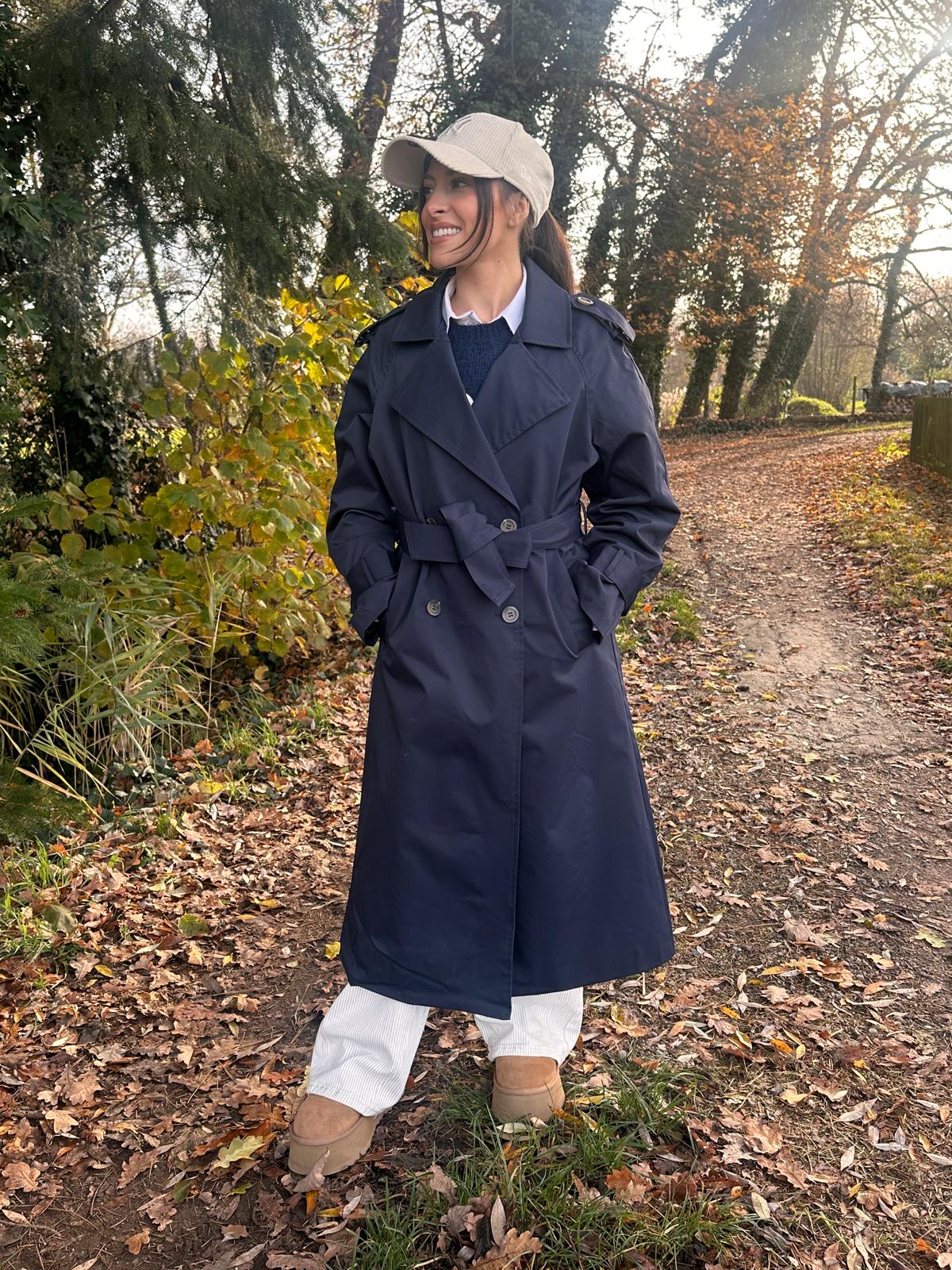 BELLEVILLE Bleu nuit- Trench intemporel