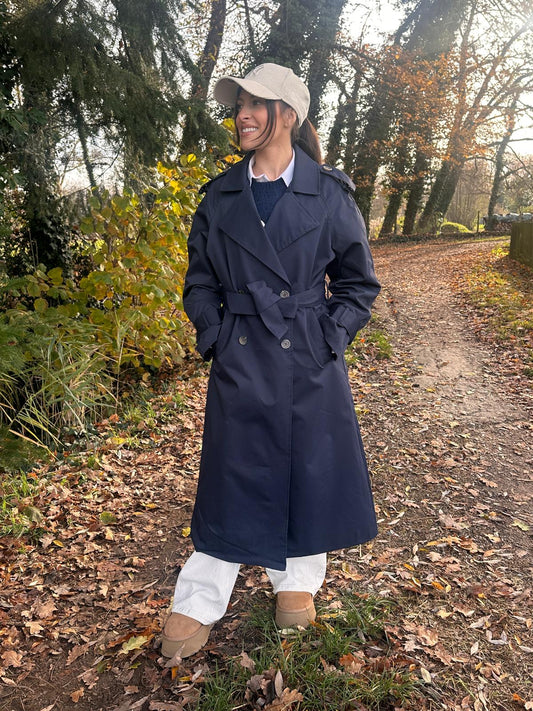 BELLEVILLE Bleu nuit- Trench intemporel