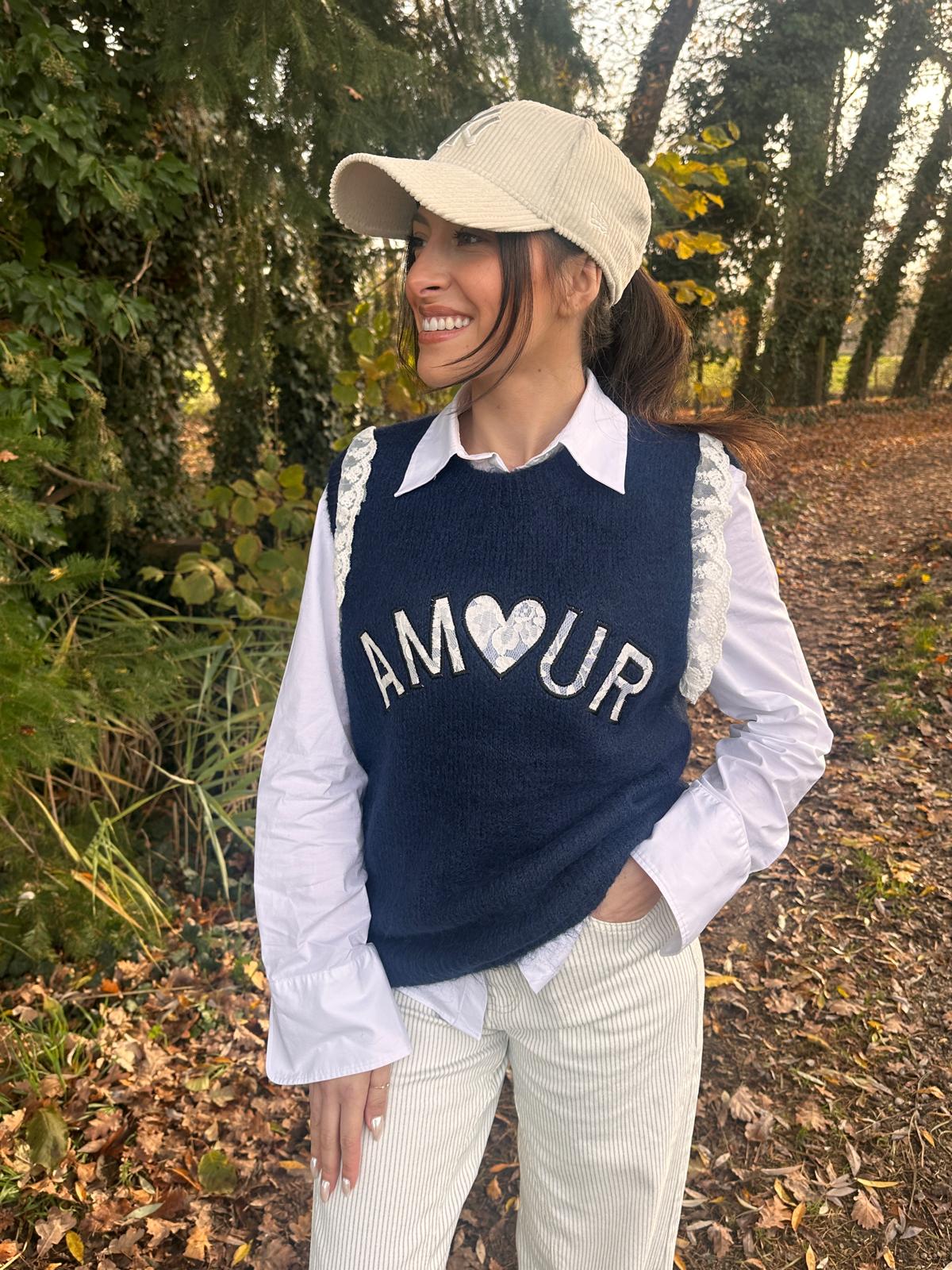 ROMEO bleu nuit - Pull sans manches bleu nuit -30%