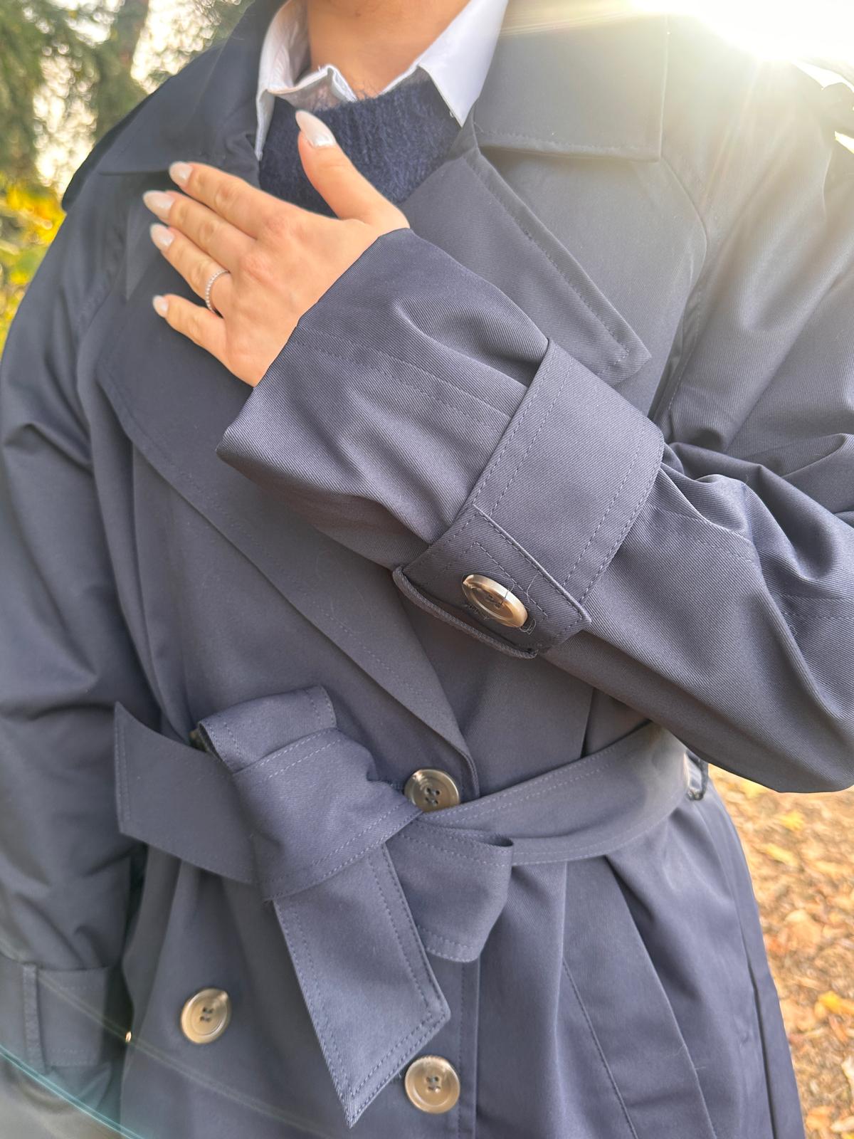 BELLEVILLE Bleu nuit- Trench intemporel