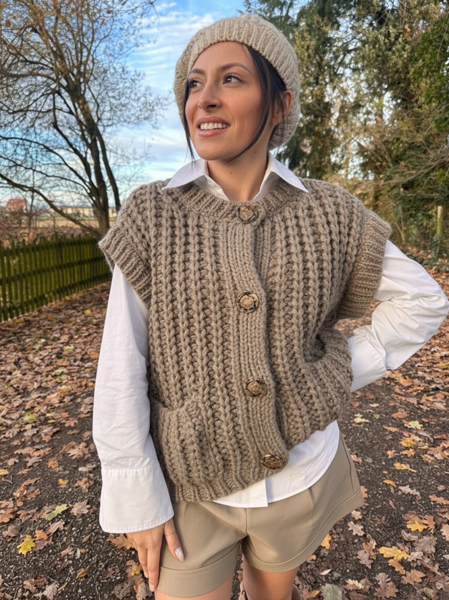 COMO Taupe - Gilet maille sans manche -20%
