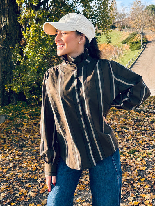 VERONA Kaki  - Chemise à rayures