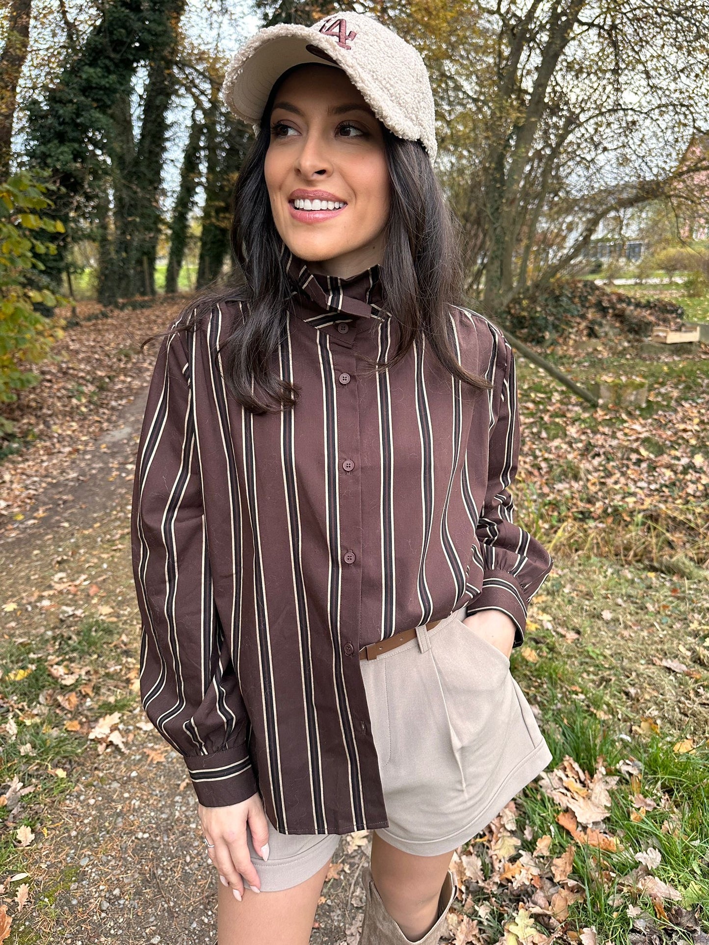 VERONA Chocolat - Chemise rayé