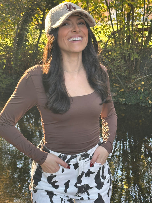 CAPRI Chocolat - Body manches longues