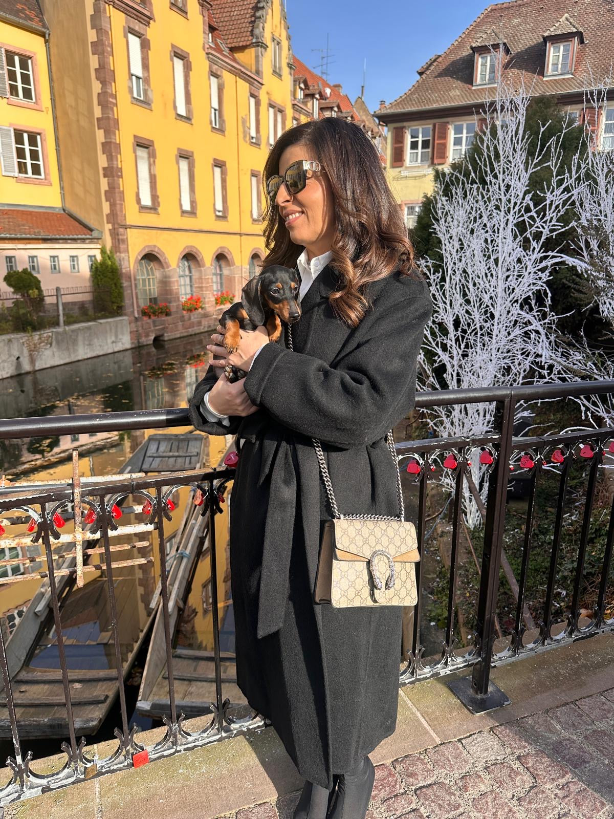 DAVOS noir - Manteau long en laine -30%