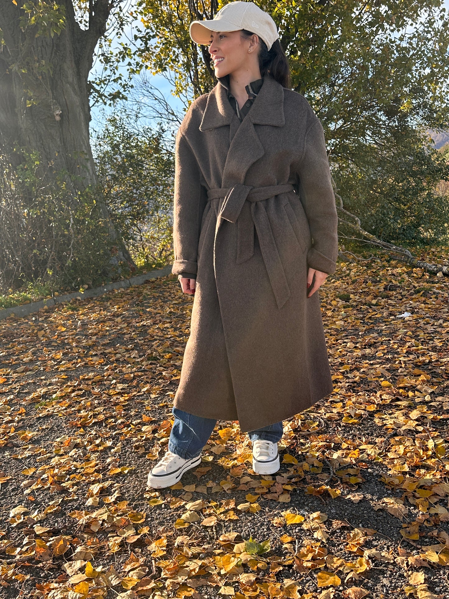 DAVOS Chocolat - Manteau long pour Elégance & Confort