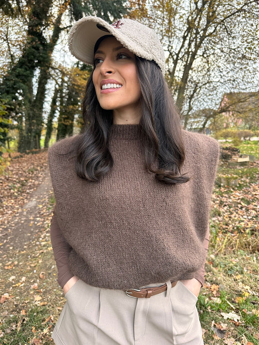 OSLO Chocolat - Pull sans manches Mohair