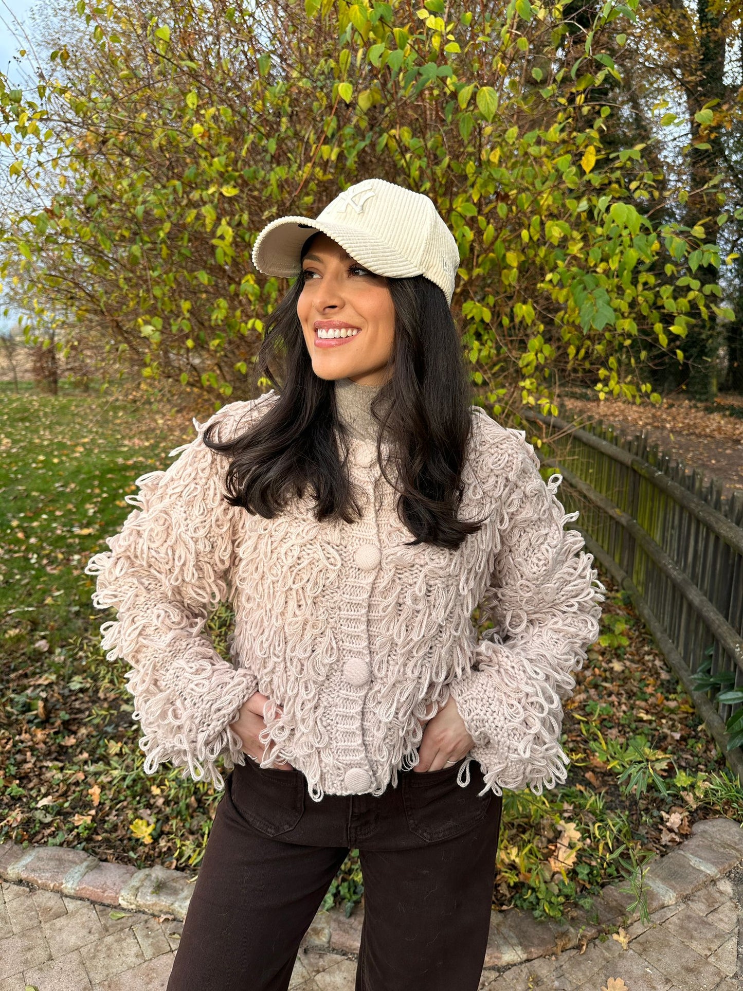 REYKJAVIK Ecru - Gilet Moumoute texturé bouclé