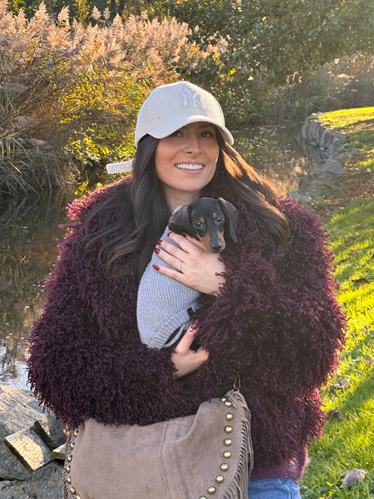 VERBIER Prune - Veste fourrure