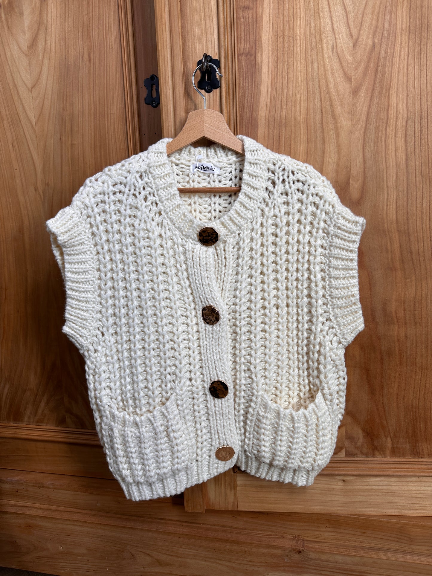 COMO Beige -  Gilet sans manches en maille -20%