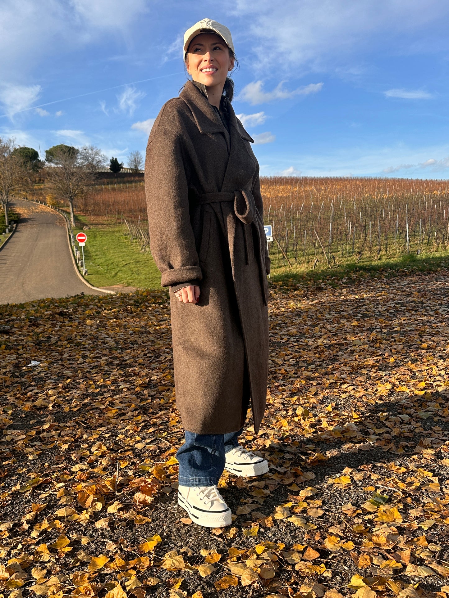 DAVOS Chocolat - Manteau long pour Elégance & Confort