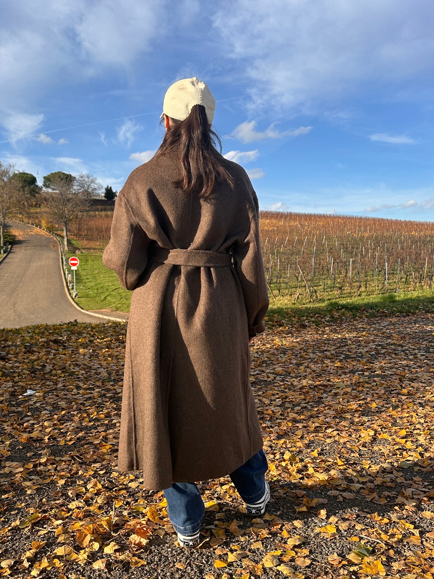 DAVOS Chocolat - Manteau long pour Elégance & Confort