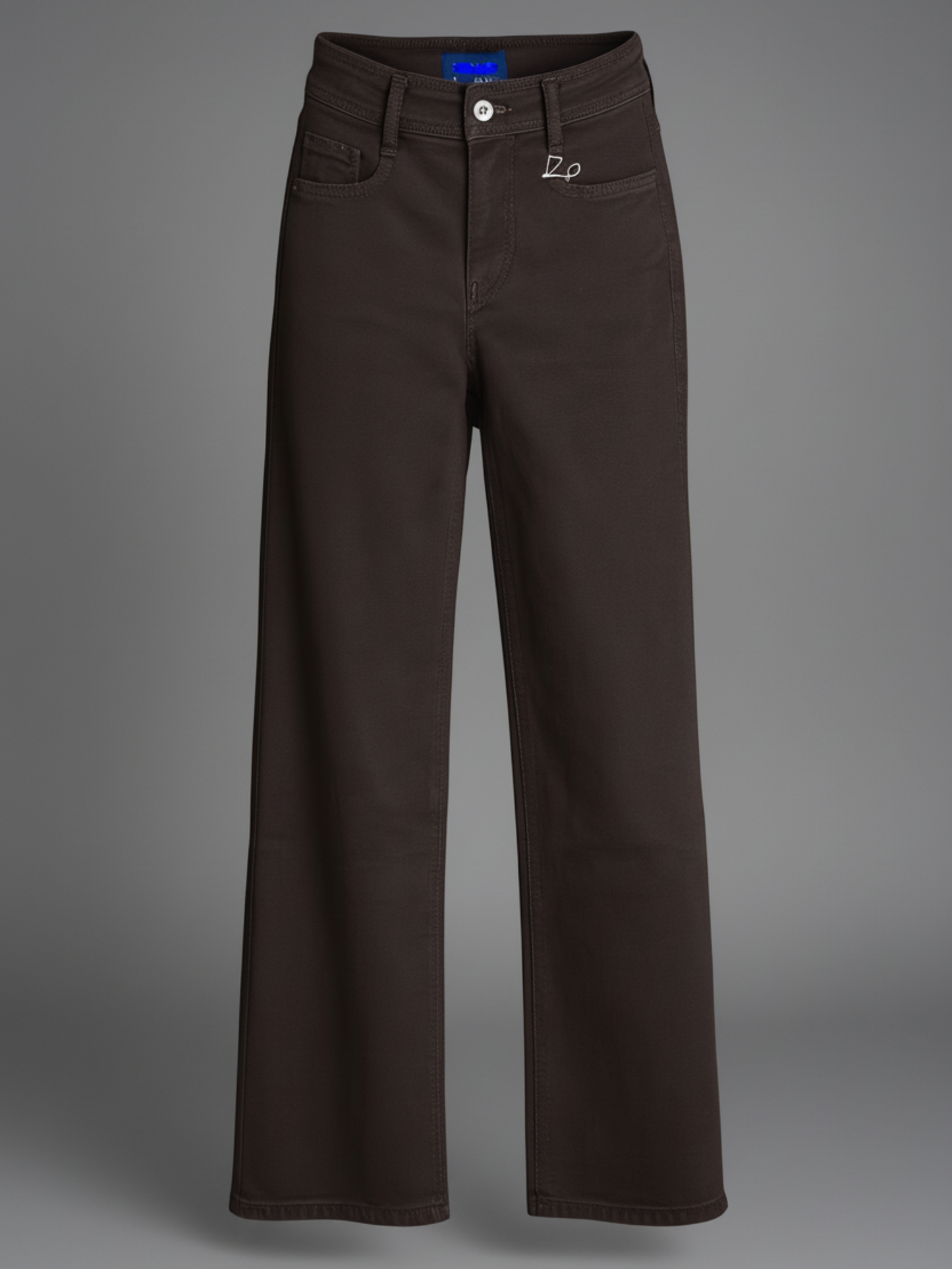 FLORENCE Chocolat - Pantalon coupe Wide Leg