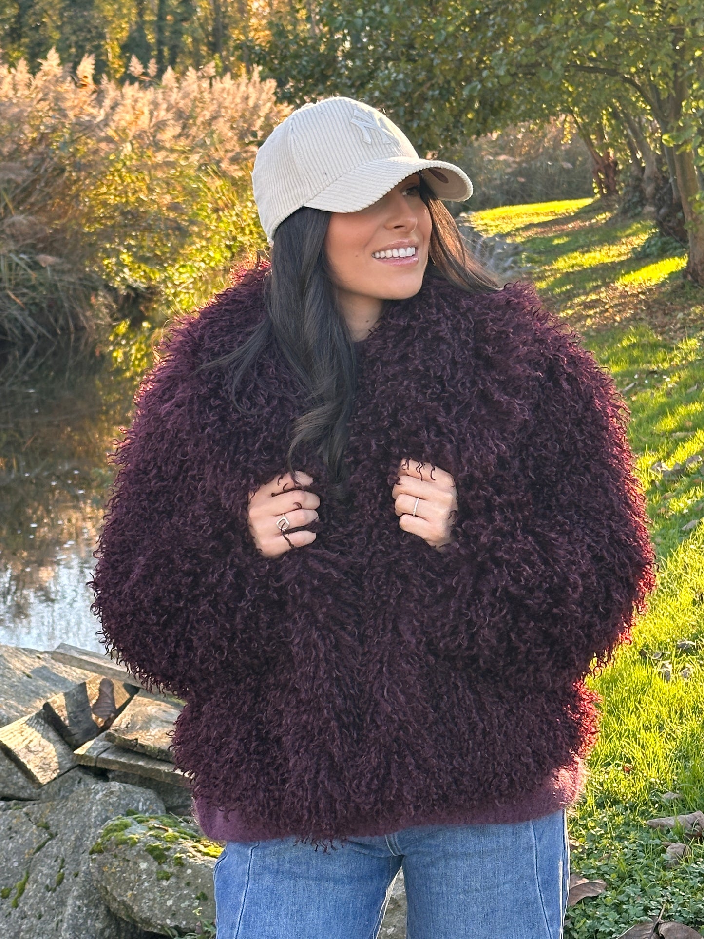 VERBIER Prune - Veste fourrure